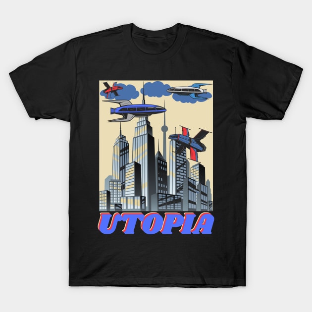 Retro Vintage Comic Spaceship T-Shirt by FullOnNostalgia